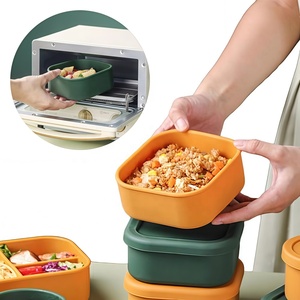 Boîte à lunch bento portable en silicone alimentaire pour la maison et l'usine, avec logo imprimé - Product Image 1