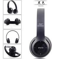 Casque sans fil P47 à prix d'usine, écouteurs sportifs avec carte TF, casque sans fil mains libres avec microphone, son stéréo