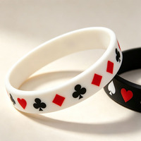 Bracelet en silicone personnalisé avec logo, style poker, imperméable, anti-décoloration, imprimé par sublimation, bracelet décoratif promotionnel tendance