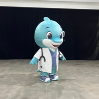 Costume gonflable personnalisé de dauphin, costume gonflable d'animal ambulant, costume de mascotte gonflable publicitaire en peluche, costume de mascotte de dessin animé gonflable et mobile