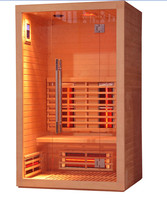 Cabine de sauna personnelle moderne à spectre complet pour 2 personnes Lampe de thérapie infrarouge Panneau de commande de chauffage électrique pour usage intérieur et extérieur