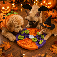 Plaque de distribution de nourriture interactive pour animaux de compagnie, jouet olfactif en forme de pizza pour l'Halloween, enrichissement saisonnier pour chiens et chats