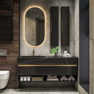 Toilet Set American Modern Floating <b>Bathroom</b> Vanity <b>Cabinet</b> with Led Mirror Luxury Freestanding Vanity Sink <b>Bathroom</b> <b>Cabinet</b> - Product Image 4