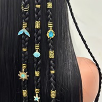 Bestseller 45-teiliges Bohemian Dreadlock Haarring-Set Legierung Farbige Schmetterling-Perlen-Charms Zopf-Haaraccessoires