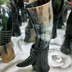 Cuerno vikingo para beber de la mejor calidad, cuerno de búfalo pulido, estilo Animal religioso, soporte de hierro, decoraciones navideñas, artesanías naturales - Product Image 1