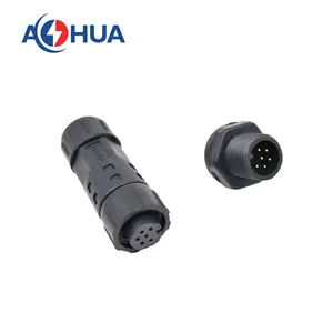 M12 6Pin electric heating LED spotlight waterproof connector faceplate waterproof male plug