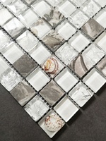 Carreaux de mosaïque en verre noir moderne effet cristal craquelé 4mm résistants à l'eau pour murs de cuisine, salle de bain, hôtels, appartements et TV