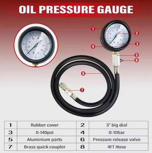เครื่องวัดแรงดันน้ำมันเครื่องแบบสากลเครื่องทดสอบการบีบอัดเครื่องมือวินิจฉัยรถยนต์ชุดเครื่องมือซ่อมรถยนต์แบบมืออาชีพ - Product Image 2