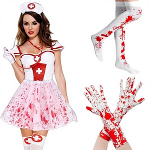 Guantes, Calcetines y Delantal de Sangre para Disfraz de Diablo, Accesorios de Vestuario para Fiesta de Halloween, Casa Embrujada, Ambiente de Terror, Venta al por Mayor - Product Image 1