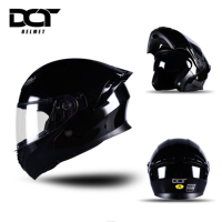 Casco de Motocicleta Integral Abatible con Certificación DOT, Tamaño Personalizado, Doble Visera, Carcasa de ABS, Cierre Rápido, para Todas las Estaciones