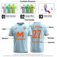 Maillot de football léger vierge à design exclusif, personnalisable avec logo d'équipe, en gros directement du fabricant, en stock