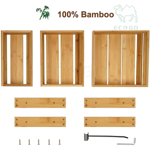 Porte-fruits en bambou à 3 niveaux Présentoir à fruits avec cintres à bananes - Product Image 4