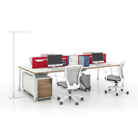 Postes de travail modulaires pour bureau, mobilier de bureau en open space, ensemble de postes de travail avec cloisons pour 4, 6 ou 8 personnes