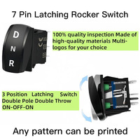 Interrupteur de marche arrière universel 7 broches DPDT étanche ON-Off-ON Rocker 12V-24V pour voiture Rv