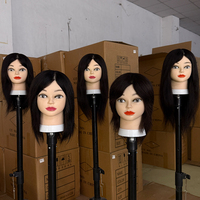 Têtes de Mannequin Droites en Cheveux Humains Naturels Non-Remy de 51 cm pour la Formation en Coiffure et Tressage, Idéales pour les Écoles de Coiffure (Vente en Gros)