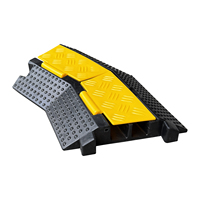 Rampes de sécurité routière à 2 canaux pour événements, coudes en PVC, revêtement en caoutchouc, matériau de base, ralentisseur de vitesse, protection de câbles, courbe jaune + noir