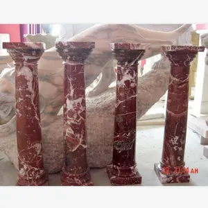 Sculpture Display White Red Black Marble Stand Pedestal