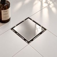 Prix d'usine Siphon de sol carré en acier inoxydable 304 pour salle de bain, avec insert pour carrelage, drain de douche invisible