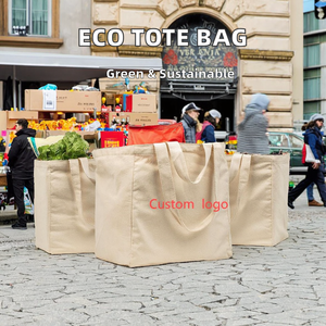 Heavy Duty Cotton <strong>Canvas</strong> Grocery <strong>Bag</strong> - Durable Eco Friendly <strong>Large</strong> Shopping Tote for Custom Logo Bulk Order - Product Image 4