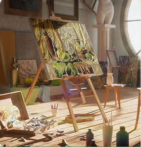 Toile de lin tissu quatre couches 100% coton pur apprêté main peinture huile <span class=keywords><strong>acrylique</strong></span> peinture artiste toile rouleau pour planches à dessin - Product Image 3