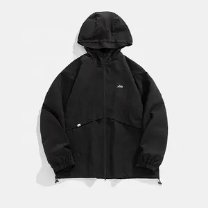 Double Zipper Outdoor Wear Waterproof Windbreaker Softshell Jacket Fashion Men's Coat Hooded Cargo Jacket