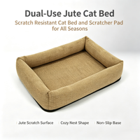 Lit à gratter pour chat en jute, 2 en 1, résistant à l'usure, sans perte de fibres, pour le repos du chat et le tranchage des griffes, toutes saisons