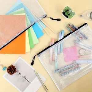 Bolsa de Archivo Transparente A4 Personalizada, con Cierre de Malla, Impermeable, de PVC, para Suministros de Oficina, Organizador de Papelería para Estudiantes - Product Image 4