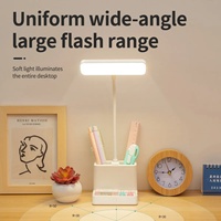 Lampe de table LED intelligente, portable, réglable et pliable avec charge sans fil, protection des yeux, lumière de lecture