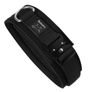 Padded Tactical <b>Dog</b> <b>Collar</b> Heavy Duty Nylon Adjustable Quick Release Metal Buckle <b>Dog</b> <b>Collar</b> with D Ring for <b>Large</b> <b>Dogs</b> - Product Image 1