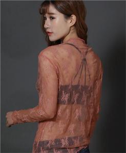 Women <strong>Net</strong> Gauze Bottoming Shirt Long-sleeved Versatile Lady Inside Lace Shirt Female Temperament <strong>Top</strong> - Product Image 4