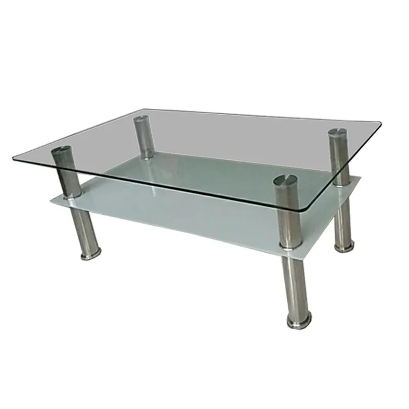 Living Room Furniture Industrial Aluminum Frame Center Tea Table Fancy Glass Coffee Table For Living Room
