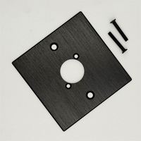 Plaque murale XLR 86 mm de type D à 1 port avec écrou de fixation, plaque murale XLR unidirectionnelle noire, façade en aluminium, plaque de prise 1 position