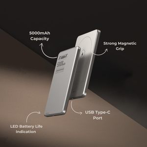 HYTO [สินค้าพร้อมส่ง] พาวเวอร์แบงค์ขนาด 6.5 มม. บางเฉียบ ความ<span class=keywords><strong>จ</strong></span>ุ 5000mAh รองรับการชาร์จไร้สายแม่เหล็ก 15W และชาร์จเร็ว PD 20W สำหรับ iPhone และ Android - Product Image 2