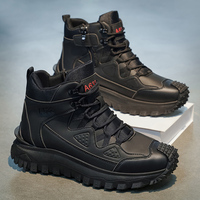 Bottes montantes à lacets style Oxford en cuir véritable, rétro, confortables pour l'hiver, rehaussantes, respirantes, en maille TPU