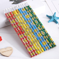 Crayon en bois HB créatif pour enfants U+ avec gomme, motif animal de dessin animé, noir, rouge, jaune, 18,5 cm, pour l'école et le bureau