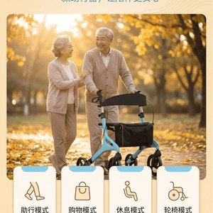 Exactly Multifunctional Aluminum Alloy <b>Walker</b> For <b>Elderly</b> With Seat And Storage Foldable Mobility Aid - Product Image 4