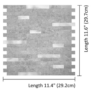 Carrelage mural imperméable pour douche Carrelage de mosaïque auto-adhésif en <span class=keywords><strong>pierre</strong></span> en aluminium et métal et <span class=keywords><strong>PVC</strong></span> sur dosseret de cuisine - Product Image 2