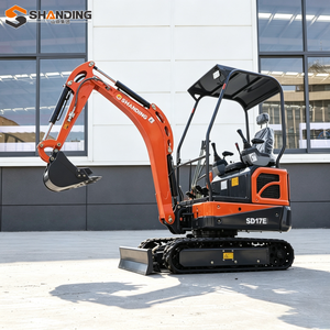 Mini excavadora SHANDING con envío gratuito, excavadora de cadenas, microexcavadora con motor Kubota, máquina de 1.7 toneladas para el hogar, excavadora compacta. - Product Image 2