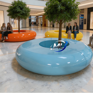 Banco de Fibra de Vidrio Resistente para Exteriores, Diseño Moderno para Centros Comerciales y Parques - Product Image 2