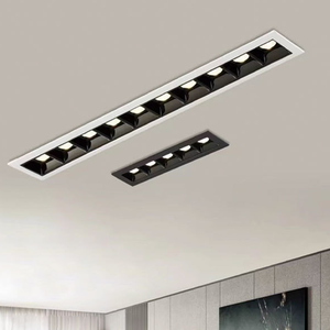 Lumières linéaires encastrées LED modernes Cadre en aluminium Grille anti-éblouissement Downlight Mini laveuse murale 8W-30W Salon rectangulaire - Product Image 6