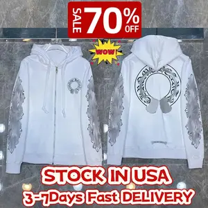 Sweat-shirt à capuche Chrome de créateur pour homme, haute qualité, 100% coton velours, pull-over, veste sans manches avec fermetures éclair et imprimé lettres - Product Image 2