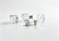 Vente en gros de flacons de parfum en verre transparent de qualité supérieure, 100 ml et 150 ml, à paroi épaisse, carrés, vides, avec bouchons métalliques, pour diffuseur d'arômes.