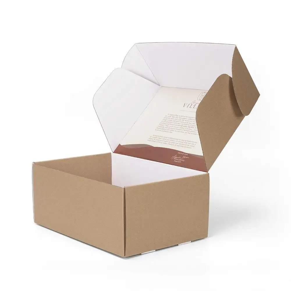 Цифровая печать большой подарок на заказ логотип гофрированная почтовая коробка для папы упаковочная коробка из крафт-бумаги