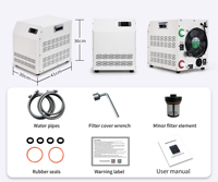 Refroidisseur de bain de glace portable DF Mini 1/3hp 460W en acier inoxydable, double tension, refroidi à l'eau, pompe WiFi, facile à utiliser, professionnel