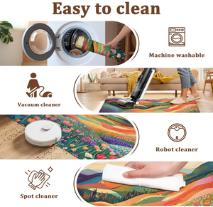 Alfombrilla para puerta de decoración del hogar personalizada con estampado fluorescente de poliéster con diseño musulmán tejido lavable a máquina y respetuoso con el medio ambiente - Product Image 3