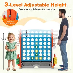 Gioco Gigante in Plastica 4 in Fila <span class=keywords><strong>per</strong></span> Bambini e Adulti - Set Multigioco con Canestro da Basket, Golf e Lancio dell'Anello - Product Image 4