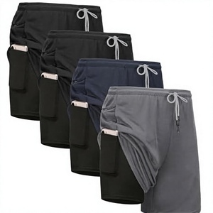 Pantalones Cortos Deportivos Personalizados para Hombre, Color Sólido, Secado Rápido, con Bolsillos, Cintura con Cordón, Casuales, de Spandex y Poliéster, Largo Medio, ODM 2026 - Product Image 2