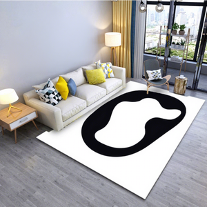 EiffelHome Tela de Terciopelo de Poliéster de Peso Medio en Blanco y Negro con Reverso Antideslizante 1000GSM, Diseño Moderno y Abstracto para el Hogar - Product Image 4