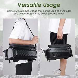 Sacoche de vélo <span class=keywords><strong>rigide</strong></span> en EVA imperméable avec <span class=keywords><strong>housse</strong></span> de pluie, sacoche de porte-bagages arrière 30L avec bande réfléchissante pour le cyclisme et les trajets quotidiens - Product Image 4