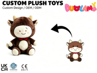 Peluche Vache de Haute Qualité Remplie de Coton PP, Jouet en Peluche Doux et Moelleux de Dessin Animé pour Promotion, Mascotte Personnalisée, Peluche Vache